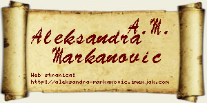 Aleksandra Markanović vizit kartica